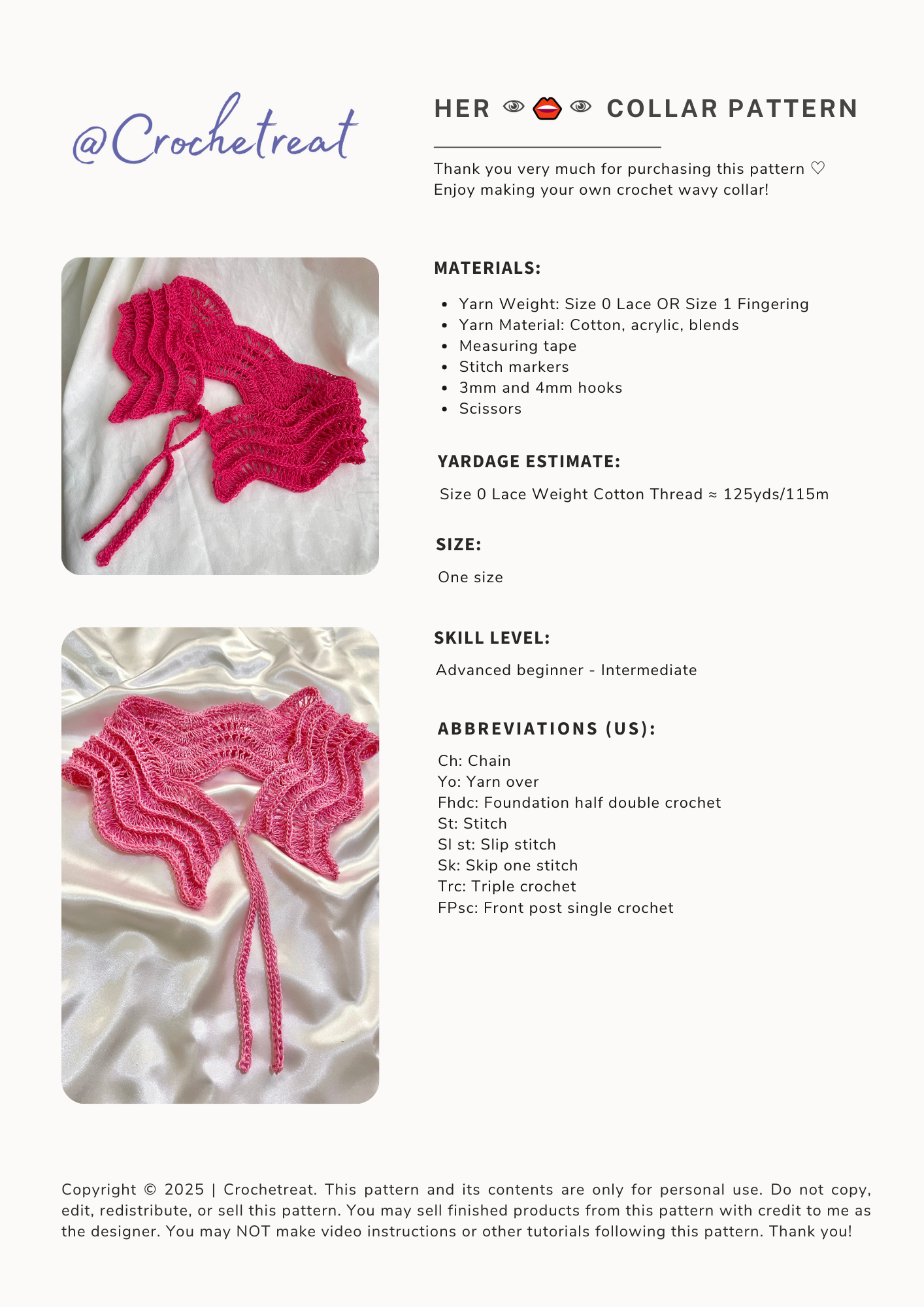 HER Collar | Crochet Pattern | PDF