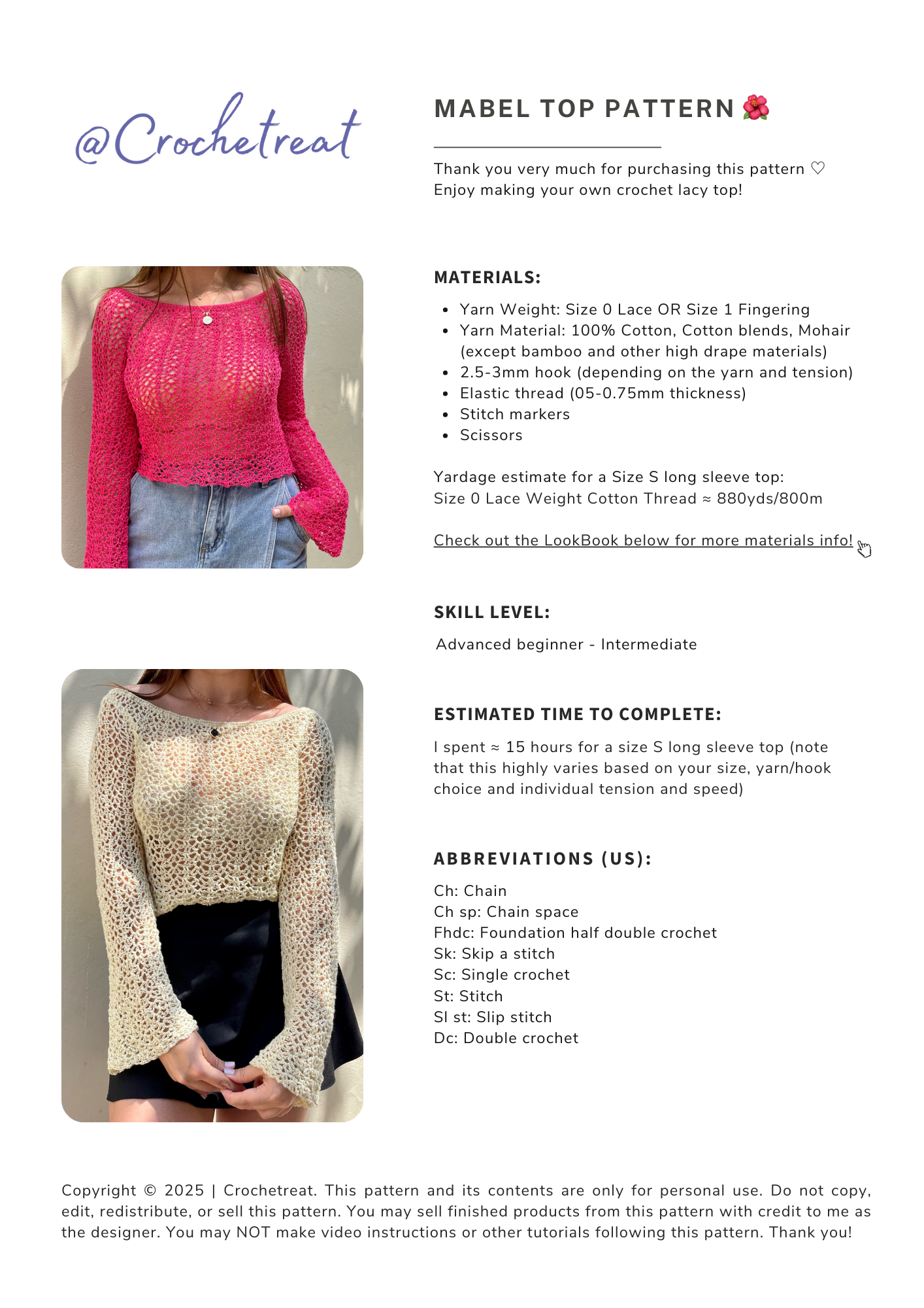 Mabel Top | Crochet Pattern | PDF