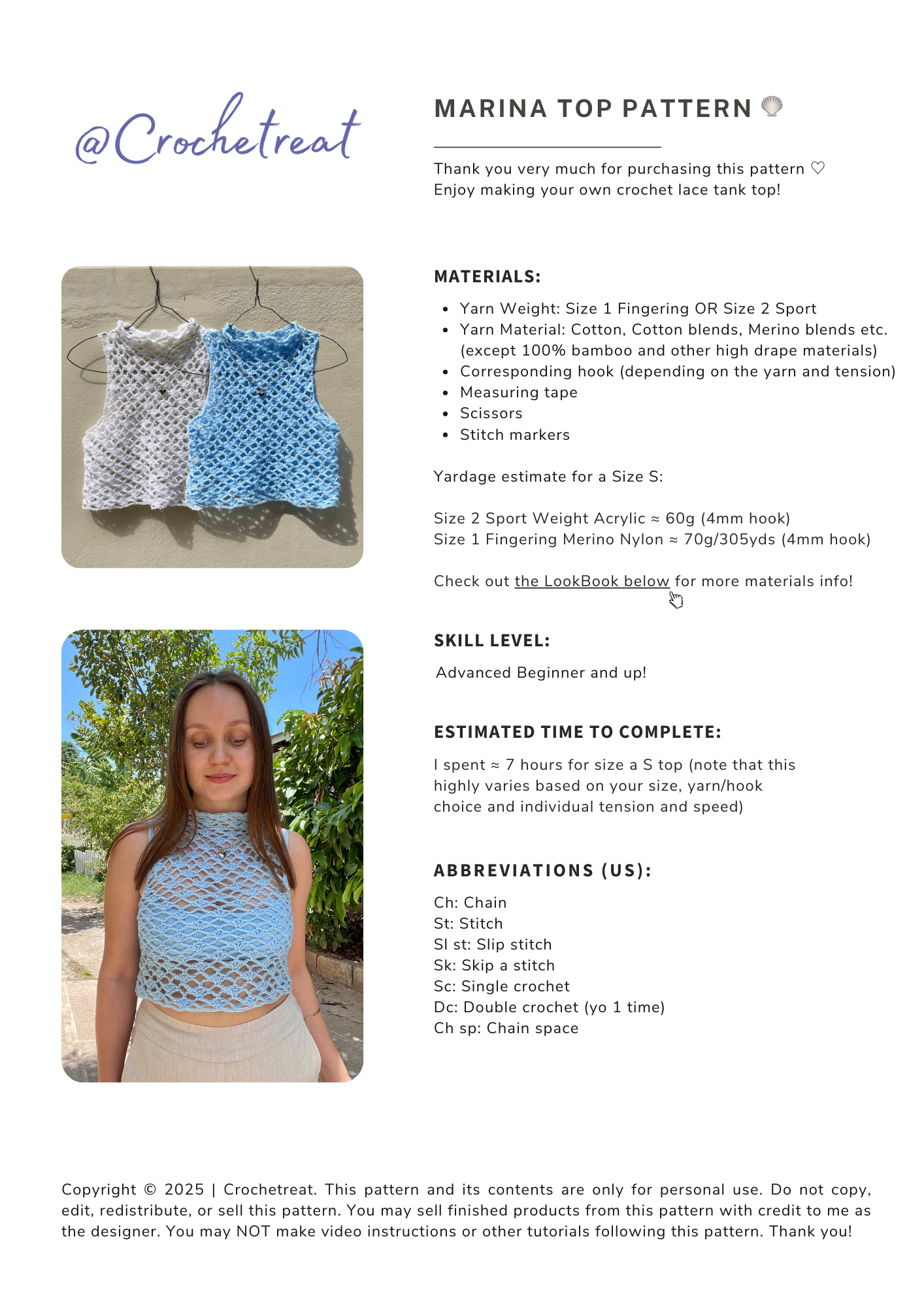 Marina Top | Crochet Pattern | PDF