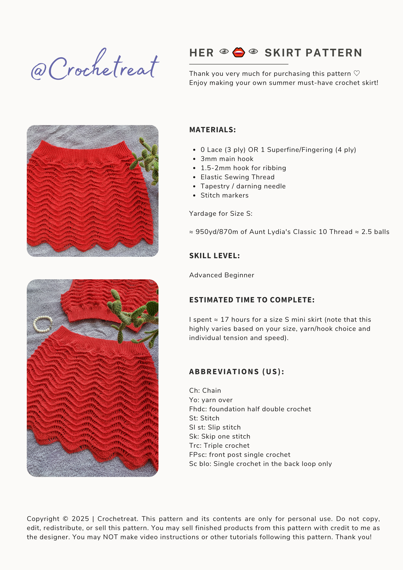 HER Skirt | Crochet Pattern | PDF