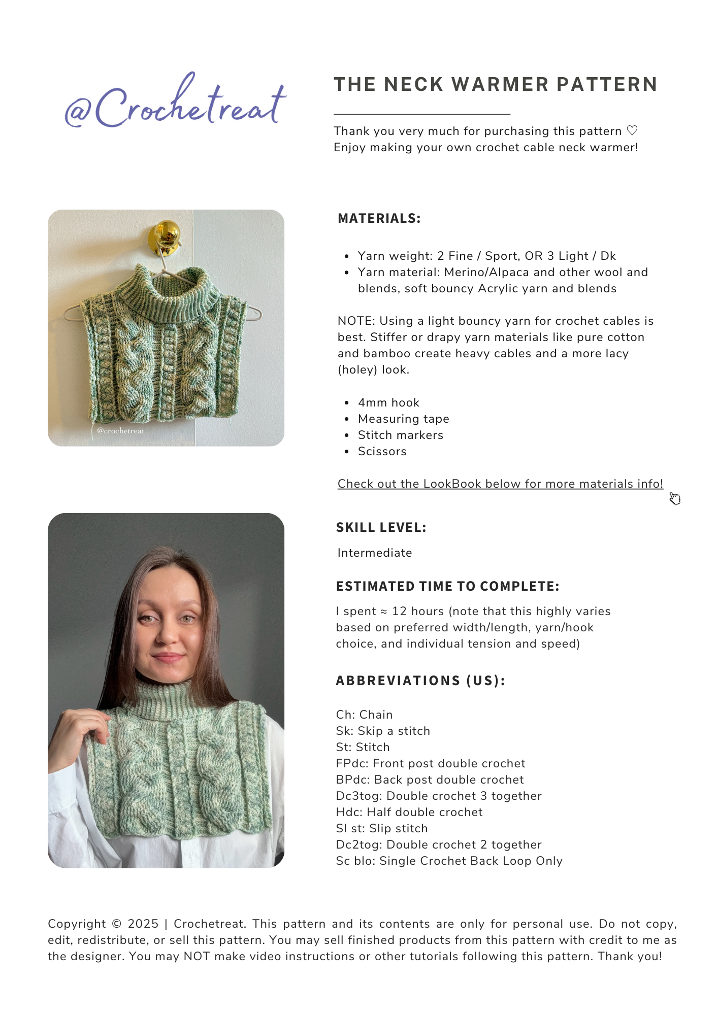 The Neck Warmer | Crochet Pattern | PDF